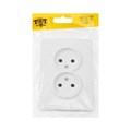 Розетка двухместная TOT Elegant, 10 А, скрытая, без з/к, белая 10439608 - фото 17180213