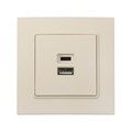 Розетка с USB-A + USB-C разъёмами, 2.1 A, 5В, TOT Elegant, скрытая, бежевая 10439632 - фото 17180291