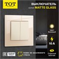 Выключатель TOT Matte Glass, 10 А, 2 кл., скрытый, стекло, бежевый 10439649 - фото 17180349