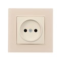 Розетка одноместная TOT Matte Glass, 10 А, скрытая, без з/к, стекло, бежевая 10439663 - фото 17180391