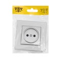 Розетка одноместная TOT Matte Glass, 10 А, скрытая, без з/к, стекло, серебристая 10439664 - фото 17180398