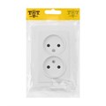 Розетка двухместная TOT Matte Glass, 10 А, скрытая, без з/к, стекло, белая 10439671 - фото 17180428