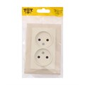 Розетка двухместная TOT Matte Glass, 10 А, скрытая, без з/к, стекло, бежевая 10439672 - фото 17180433