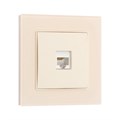 Розетка компьютерная одноместная TOT Matte Glass, скрытая, стекло, бежевая 10439681 - фото 17180470