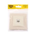Розетка компьютерная одноместная TOT Matte Glass, скрытая, стекло, бежевая 10439681 - фото 17180473