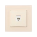 Розетка телефонная одноместная TOT Matte Glass, скрытая, стекло, бежевая 10439685 - фото 17180491