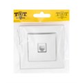 Розетка телефонная одноместная TOT Matte Glass, скрытая, стекло, серебристая 10439686 - фото 17180498