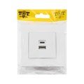 Розетка с USB-A + USB-C разъёмами, 2.1 A, 5В, TOT Matte Glass, скрытая, стекло, белая 10439693 - фото 17180528
