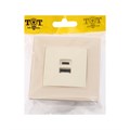 Розетка с USB-A + USB-C разъёмами, 2.1 A, 5В, TOT Matte Glass, скрытая, стекло, бежевая 10439694 - фото 17180533