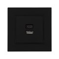 Розетка с USB-A + USB-C разъёмами, 2.1 A, 5В, TOT Matte Glass, скрытая, стекло, черная 10439696 - фото 17180541 Розетка с USB-A + USB-C разъёмами, 2.1 A, 5В, TOT Matte Glass, скрытая, стекло, черная 10439696 - фото 17180541