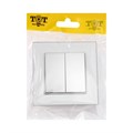 Выключатель TOT Glossy Glass, 10 А, 2 клавиши, скрытый, стекло, серебристый 10439708 - фото 17180583