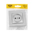 Розетка одноместная TOT Glossy Glass, 10 А, скрытая, без з/к, стекло, серебристая 10439718 - фото 17180613