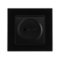 Розетка одноместная TOT Glossy Glass, 10 А, скрытая, без з/к, стекло, черная 10439719 - фото 17180616