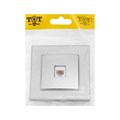 Розетка телефонная одноместная TOT Glossy Glass, скрытая, стекло, серебристая 10439735 - фото 17180678