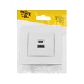Розетка с USB-A + USB-C разъёмами, 2.1 A, 5В, TOT Glossy Glass, скрытая, стекло, белая 10439741 - фото 17180703