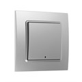 Выключатель TOT Elegant, 10 А, 1 кл., с подсветкой, скрытый, серебристый 10439584 - фото 17184833