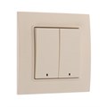 Выключатель TOT Elegant, 10 А, 2 кл., с подсветкой, скрытый, бежевый 10439596 - фото 17184845