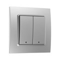Выключатель TOT Elegant, 10 А, 2 кл., с подсветкой, скрытый, серебристый 10439597 - фото 17184851