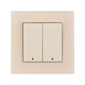 Выключатель TOT Matte Glass, 10 А, 2 кл., с подсветкой, скрытый, стекло, бежевый 10439658 - фото 17184894