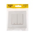 Выключатель TOT Glossy Glass, 10 А, 2 клавиши, с подсветкой, скрытый, стекло, белый 10439714 - фото 17184933