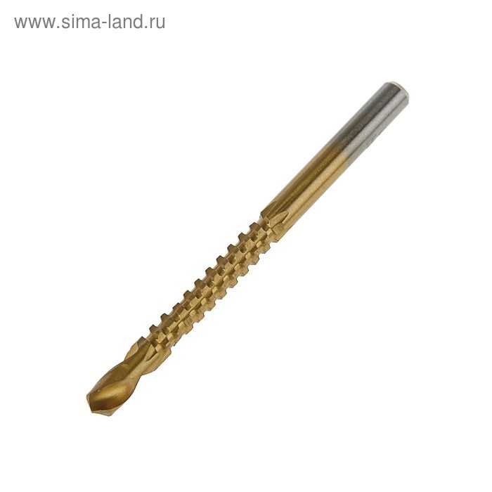 17110046_big Сверло фрезерное универсальное ТУНДРА, HSS, TiN, цилиндрический хвостовик, 6 x 85 мм — изображение 1